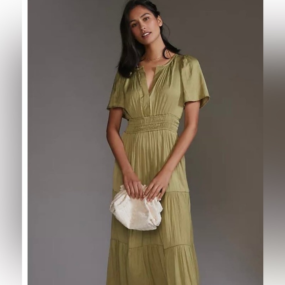Anthropologie green dress